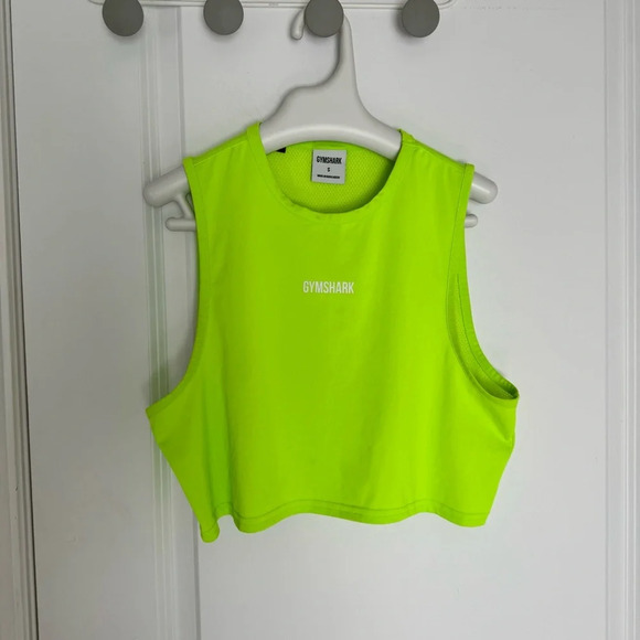 Gym shark neon yellow/green muscle tank. Thin breathable material. Size S - Picture 1 of 4